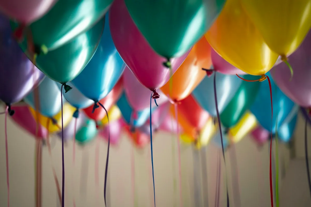 Colorful balloons and decorations for a celebration