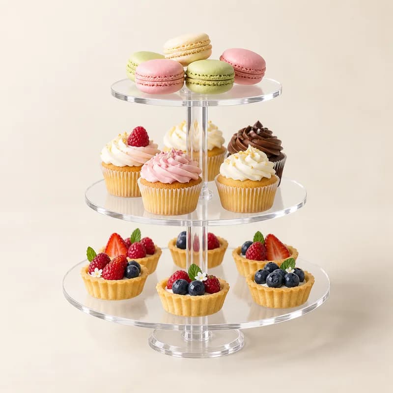Acrylic 3-Tier Dessert Stand — AI-generated representative illustration