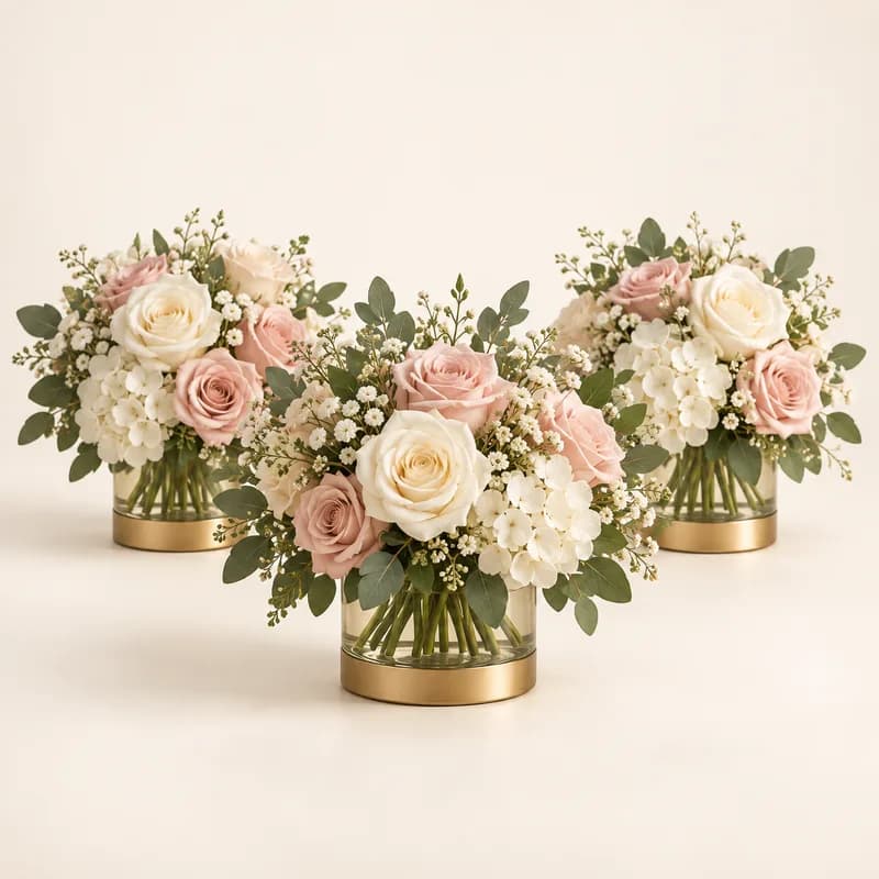 Anniversary Floral Centerpiece Set (3 pack) — AI-generated representative illustration