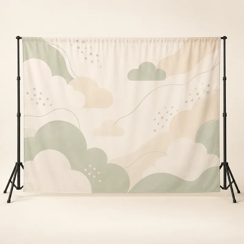 Baby Shower Photo Backdrop (7 x 5 ft) — AI-generated representative illustration