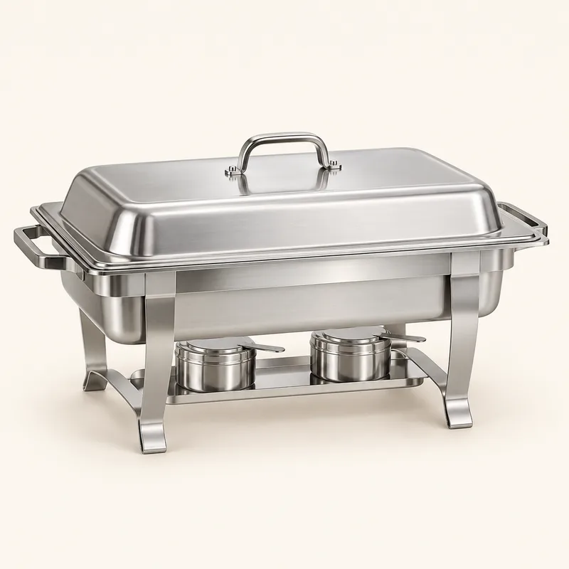 Stainless Steel Chafing Dish Set (8 qt) — AI-generated representative illustration