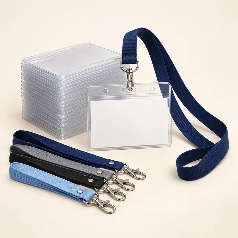 Corporate Name Badge and Lanyard Kit (50 pack) — AI-generated representative illustration