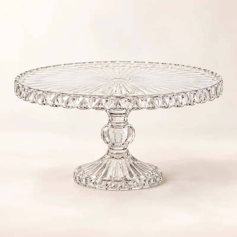 Crystal Pedestal Cake Stand (14 in) — AI-generated representative illustration