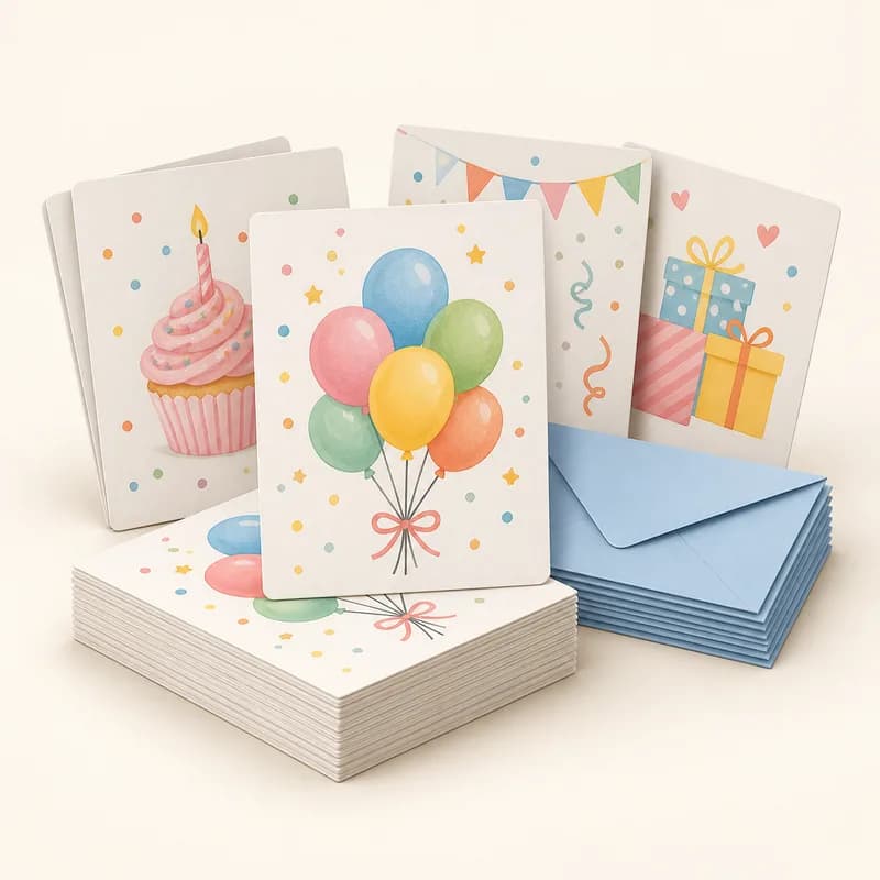 Custom Birthday Invitations (30 pack) — AI-generated representative illustration