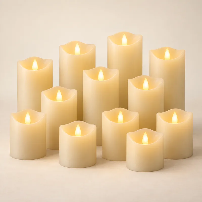 Flameless LED Pillar Candles (12 pack) — AI-generated representative illustration