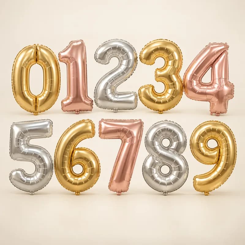 Giant Number Foil Balloons (40 in) — AI-generated representative illustration