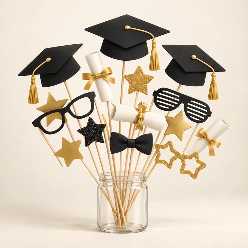 Graduation Photo Booth Props Set (30 pieces) — AI-generated representative illustration