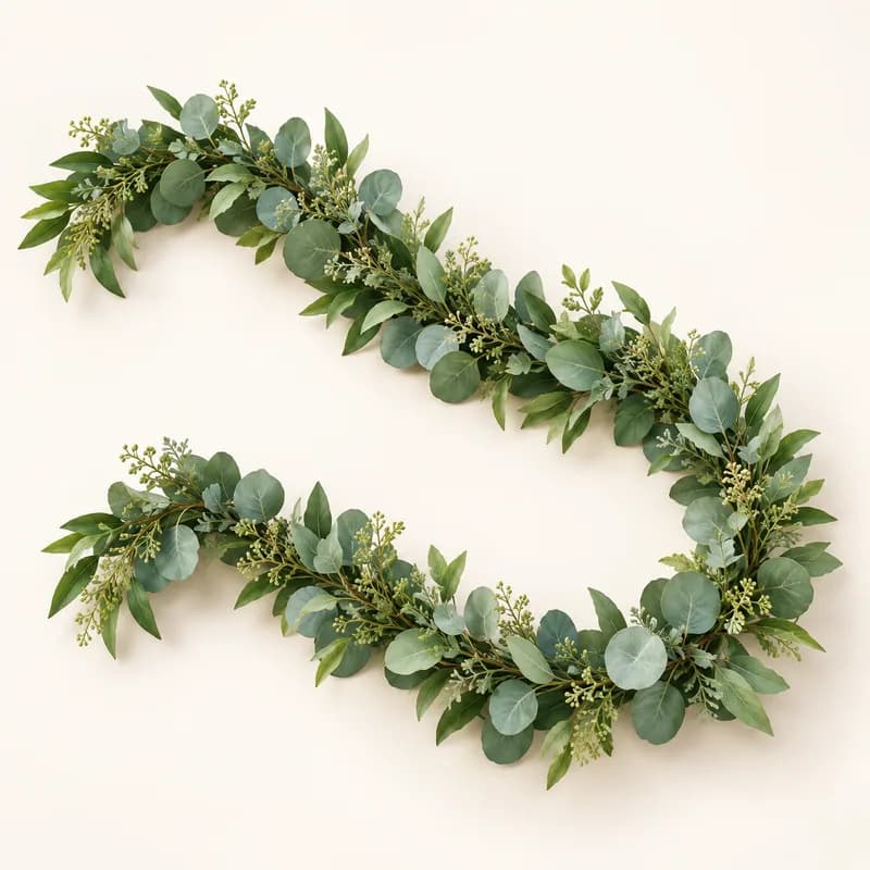 Greenery & Eucalyptus Garland (6 ft) — AI-generated representative illustration