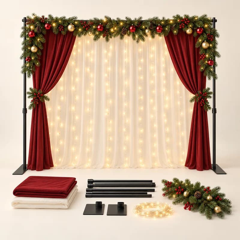 Holiday Party Photo Backdrop Kit — AI-generated representative illustration