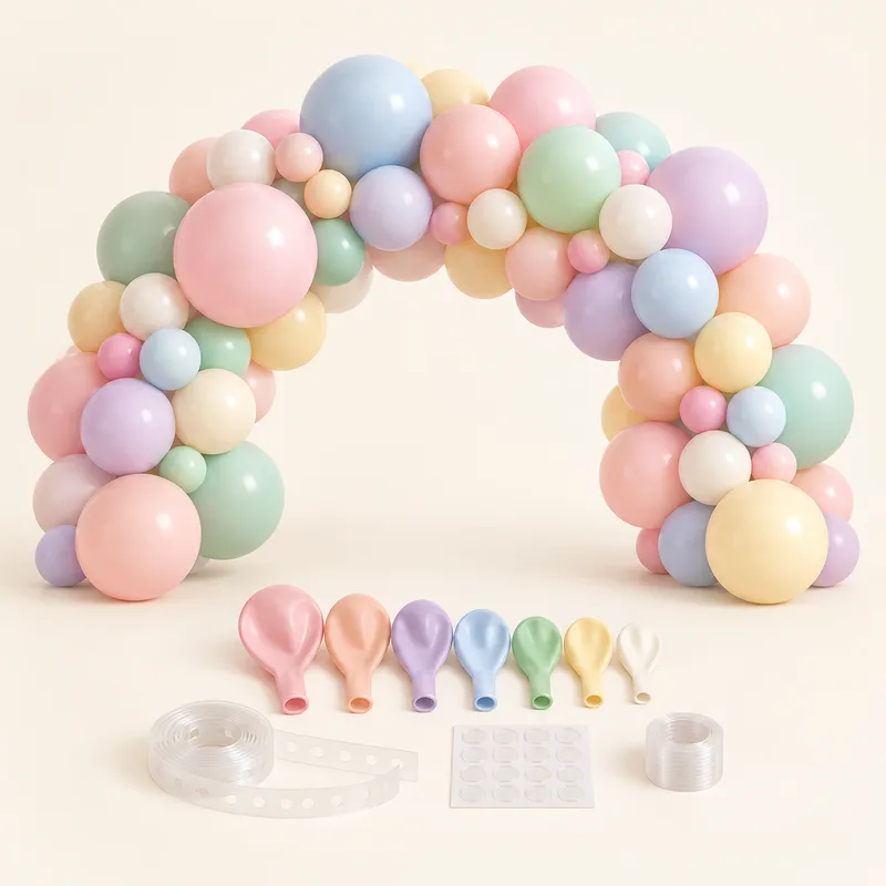 Pastel Birthday Balloon Garland Kit — AI-generated representative illustration