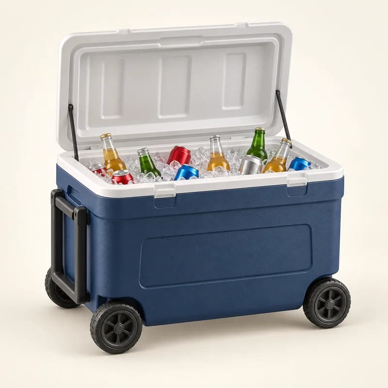Rolling Party Cooler (80 qt) — AI-generated representative illustration
