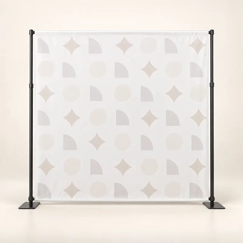 Step and Repeat Media Backdrop (8 x 8 ft) — AI-generated representative illustration