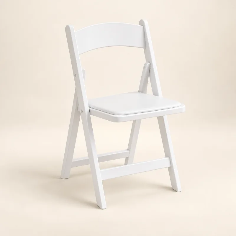 White Resin Folding Chair — AI-generated representative illustration